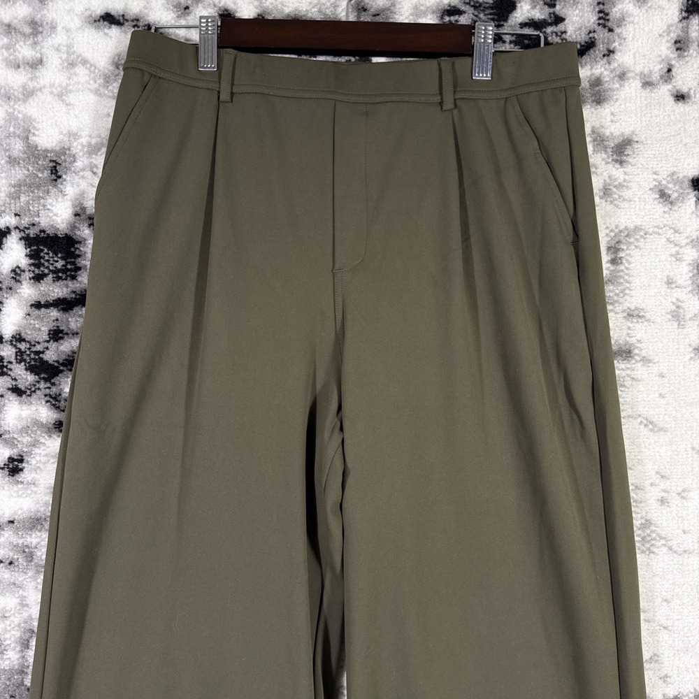 Halara Halotek Air Pants Womens Size Large Earthy Green Wide Leg Stretch Boho - Picture 3 of 13